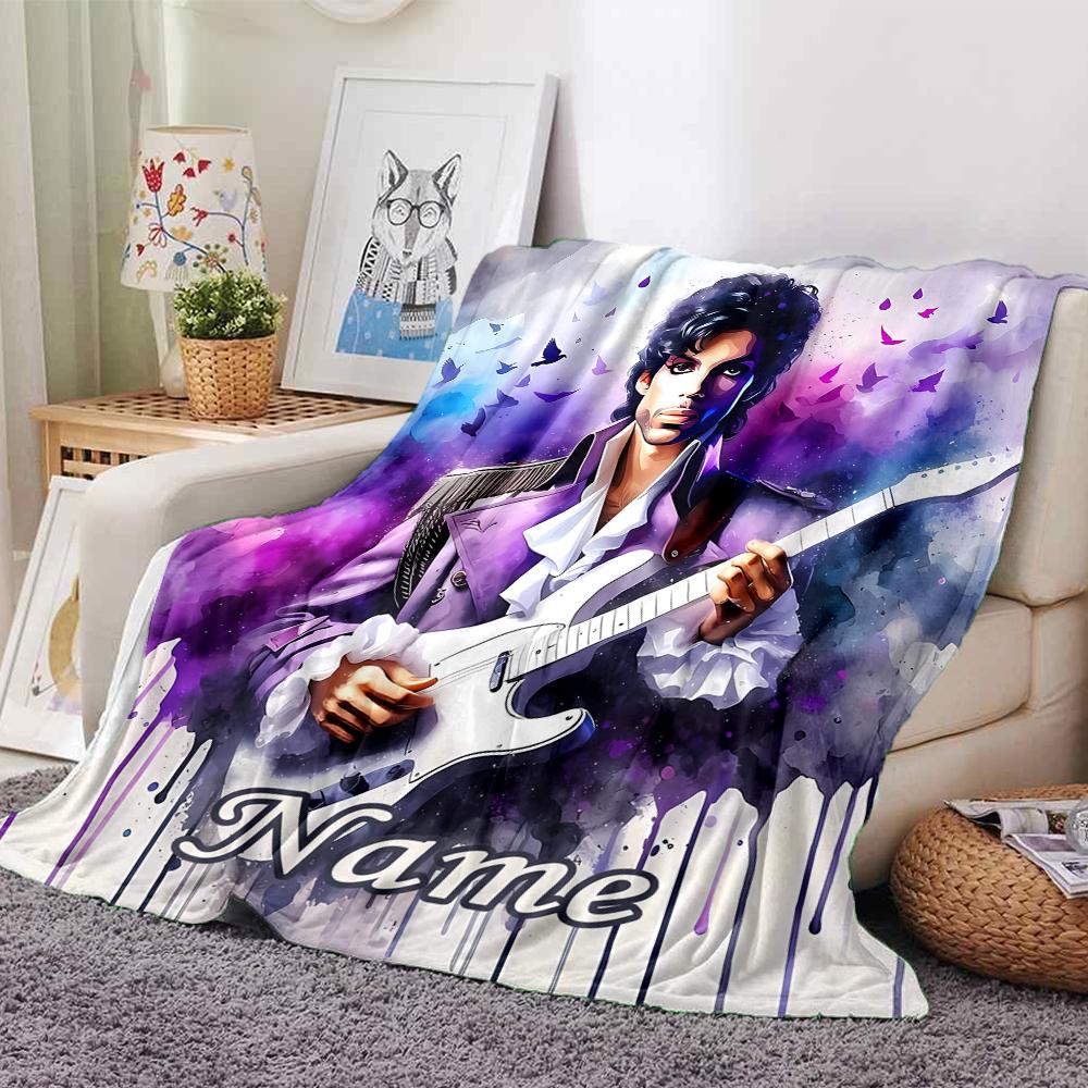 Custom Name Prince Theme Printed Blanket - Perfect for Couch, Bed, Travel & Outdoor Use | Machine Washable, Cozy & Durable.