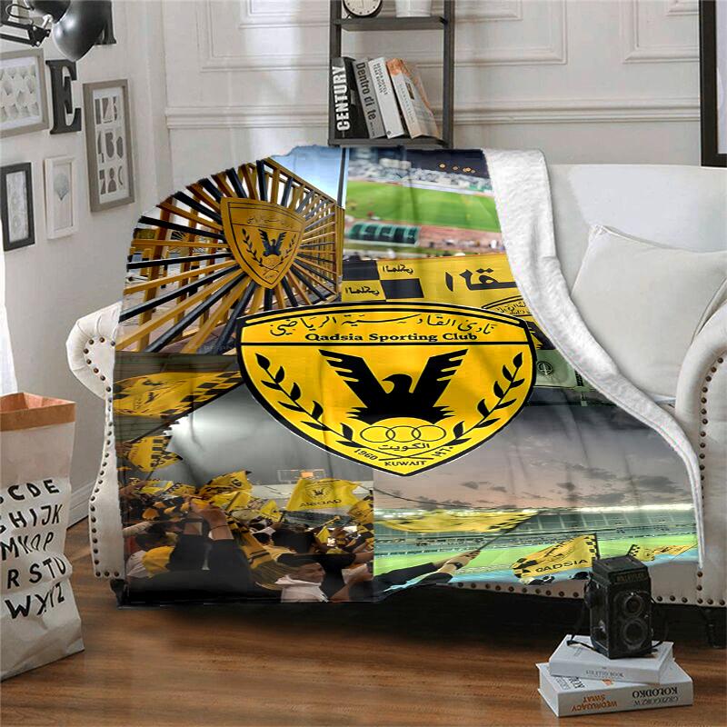 Qadsia Sporting Club Flannel Blanket Soft All-Season Throw, Design for Camping, Car Travel, Hiking Sofa, Bed, Office Perfect Gift for Parties