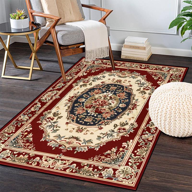 Vintage Dywan Perski Dekoracja Salonu Dywaniki Luksusowe Europejskie Dywaniki Sypialniane Dywaniki Przyłóżkowe Puszyste Miękkie Dywaniki Pod Sofę Mata Podłogowa Zmywalna