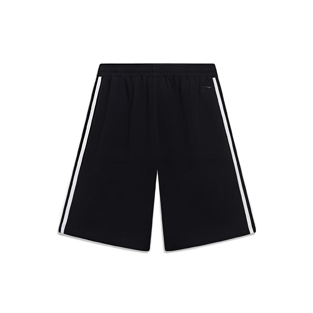 Li-Ning SS23 Logo Embroidered Patchwork Casual Shorts Unisex Bottoms Black AKST601-2