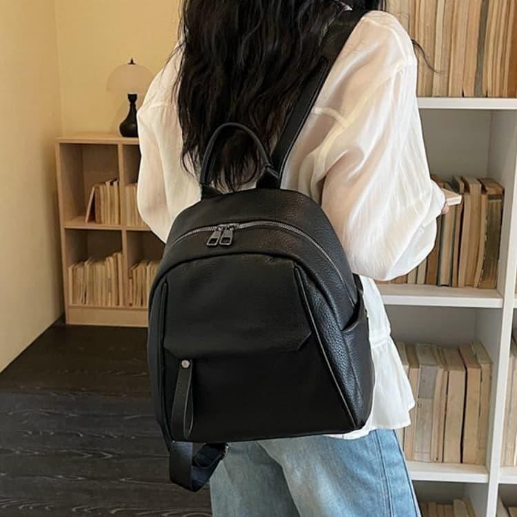 Mini-Rucksack mit Litschi-Muster, lässiger kleiner Rucksack für Damen