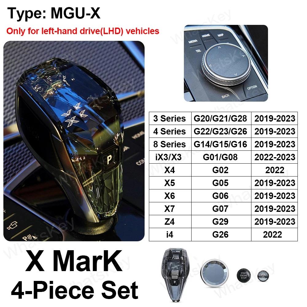 

Кришталева ручка важеля перемикання передач з 4 частин для BMW 3 5 серії X3 X5 X6 F44 G20 G05 G06 G08 G30 6GT Автоматична кришталева ручка перемикання передач