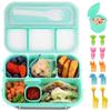 Set da 16 pezzi di portapranzo bento in plastica per studenti con scomparti adatti al microonde e stuzzicadenti per frutta