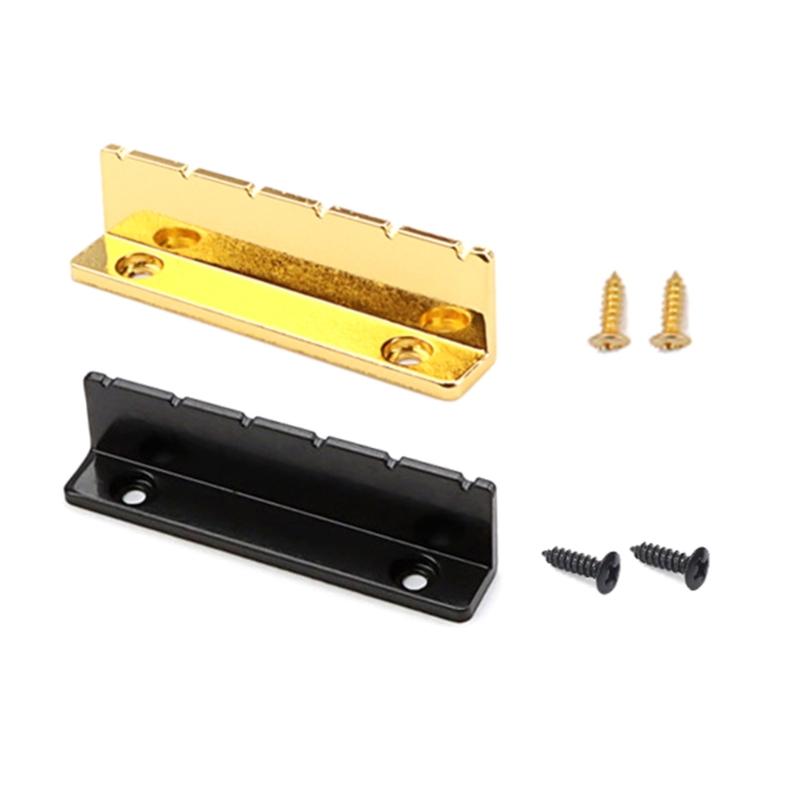 1Pc Pre-slotted Adjustable Metal Guitar Nut 6 Strings Slotted L-Shaped Style Electric Guitar Replacements Guitar Parts