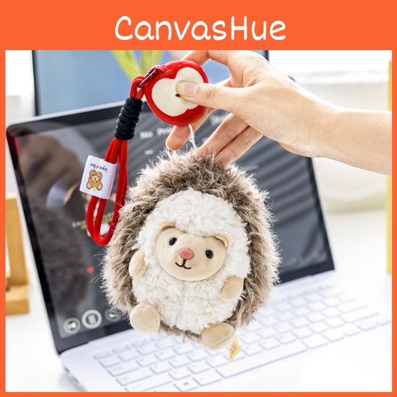 Cute Hedgehog Apple Cartoon Animal Plush Doll Pendant For Kids And Teen Backpack Accessories