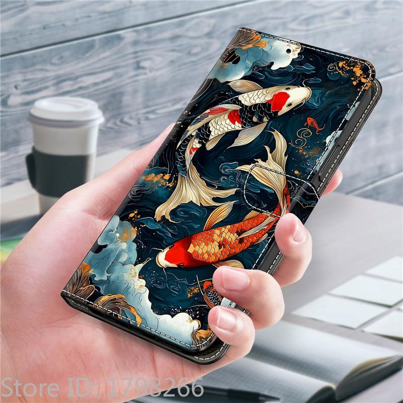 Leather Etui Phone Case for Nokia G300 G21 G11 G20 G10 G60 G22 6.3 5.3 3.1 5.4 Flip Cover Magnetic Wallet Painted Flower Deer