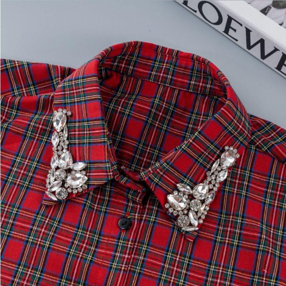 Lace Fake Collar Rhinestones Shirt Collar Versatile Accessory Detachable Collar Party Wear
