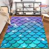 Colorful Mermaid-Scale Pattern Rugs for Home Decor Carpet for Home Sofa Bedroom, Gift Mats