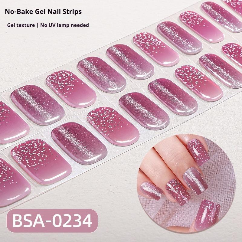 

DIY Гелеві наклейки для нігтів, що не потребують полімеризації: Наклейки для нігтів «Котяче око» з ефектом флеш, без УФ-захисту та без потреби у запіканні BSA-0234