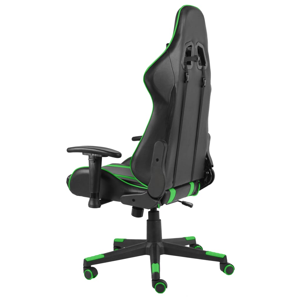 Gaming Chair Swivel Green PVC