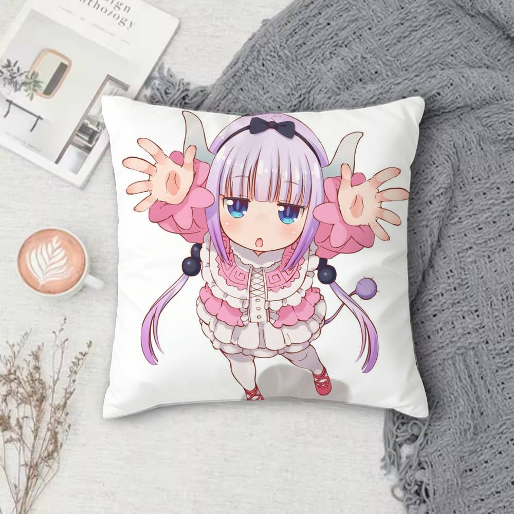 MMiss Kobayashis Dragon Maid Doublesided Printed Square Decorative Cushion Cover for Sofa Living Room Home Decor