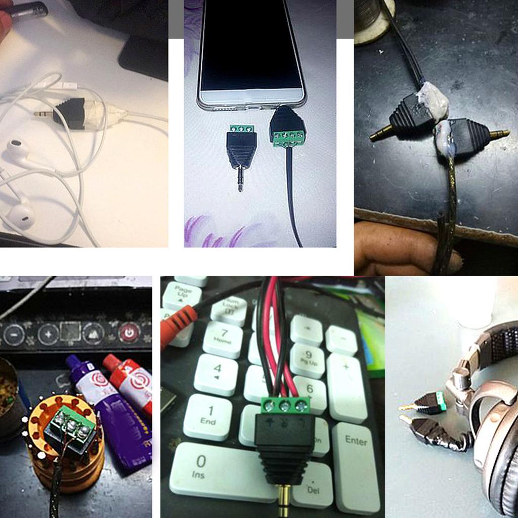 3.5mm Stereo Male/Female To Screw Terminal Stereo Port Plug Connector 3.5mm Male/Female 4 Pin Terminal Block for Phone