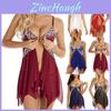 Alluring Plus Size Women's Sexy Lace Babydoll Nightdress With Deep V-neck And Sheer Mesh