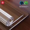Protetor de Mesa Foojo à Prova d'Água e de Óleo, Resistente ao Calor, Toalha de Mesa de Vidro Macio, 0,5mm de Espessura, Cantos Arredondados, Transparente, 90*150cm