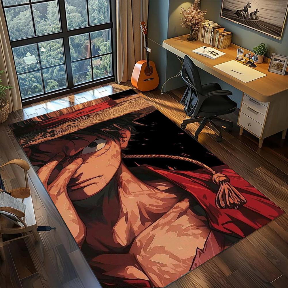 Luffy Large Indoor Stylish Rug, Non Slip Washable Carpet Floor Mat Home Gamer Bedroom Decor.-TING