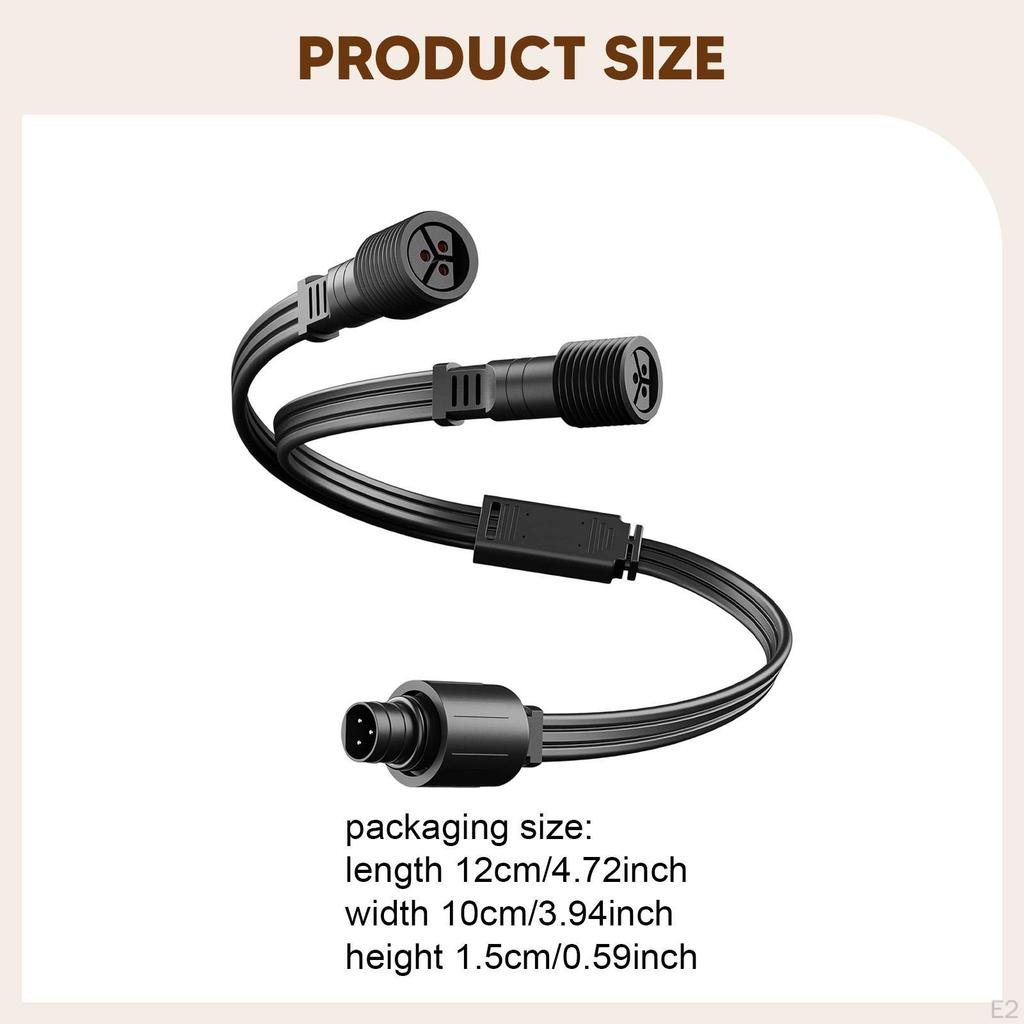 Outdoor Lights Extension Cable Cord Plug and Play Portable Versatile Y Splitter for Light