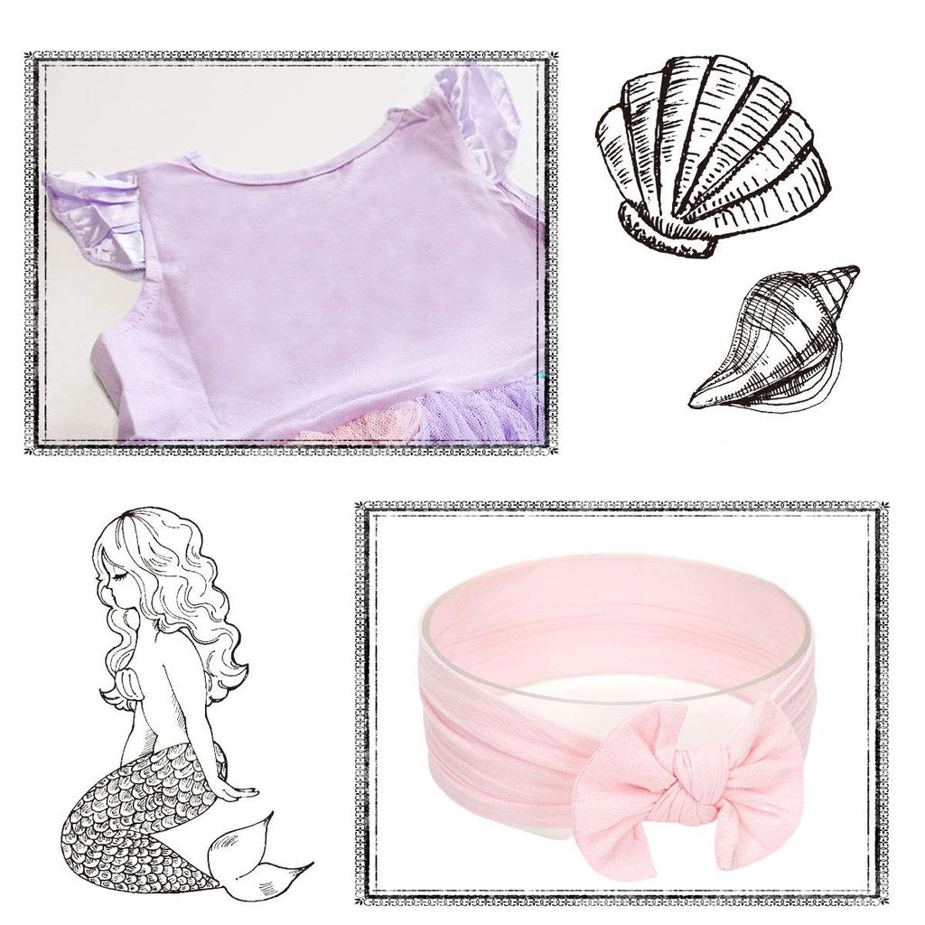 [monoii] Princess Dress with Headband, Kids One Piece, Girls, Snow Queen, Rapunzel and Ariel, Halloween Costume, d767