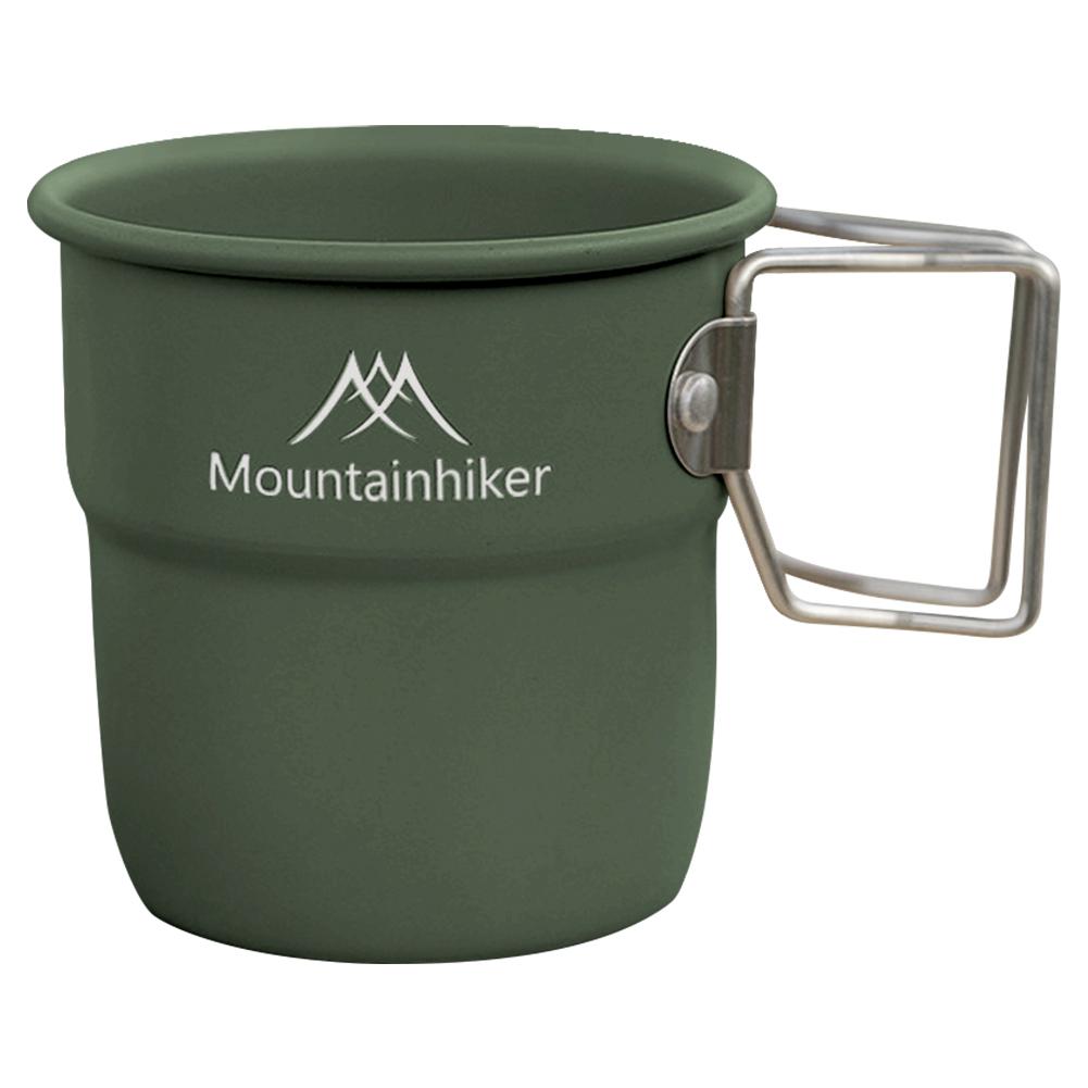 300ml Camping Water Cup with Foldable Handle Picnic Water Mug Aluminum Alloy Lightweight Camping Cup for Tourist Trekking Hiking
