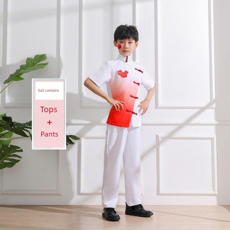 

Красная песня Детский хор Одежда Костюмы для выступлений Речь ведущего Мальчики и девочки Декламация стихов Учащиеся начальной и средней школы Одежда для выступлений White map men s trousers + short sleeve 150cm