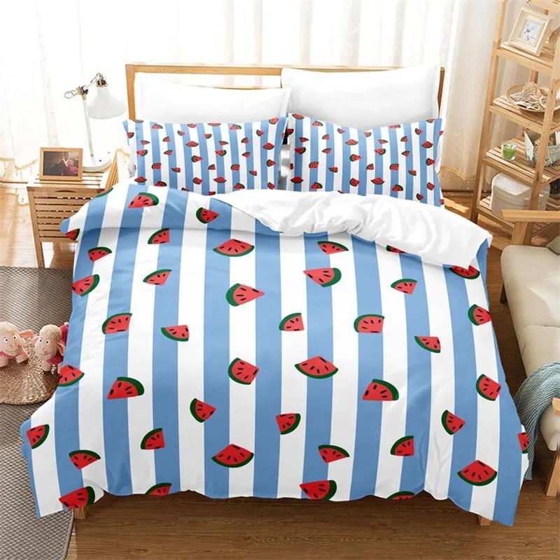 3D Summer Tropical Fruit Duvet Cover with Pillowcase King Full Size Queen Double Bed Quilt Case Linens Single Twin Bedding Sets
