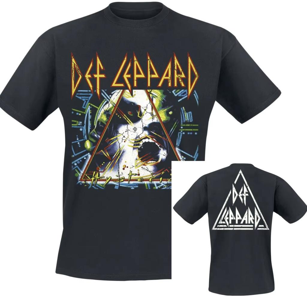 Hysteria Tour Bandfoto Def Leppard Band T-Shirt Baumwolle Grafik-T-Shirt Herren Damen Sommer Streetwear