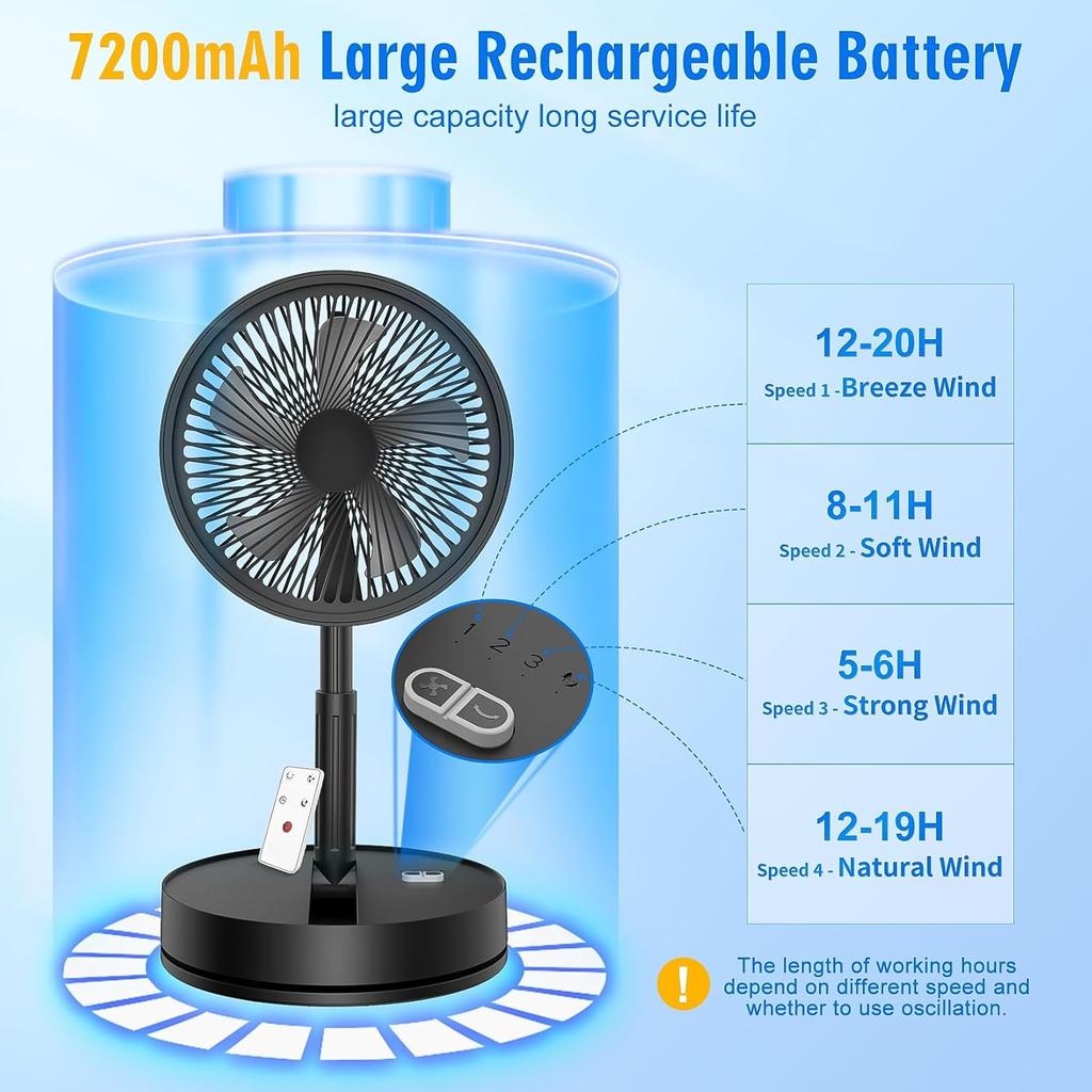 Xiaomi Portable Silent Charging Long-life Mini USB Desktop Fan With Telescopic And Folding Floor-standing Household Electric Fan