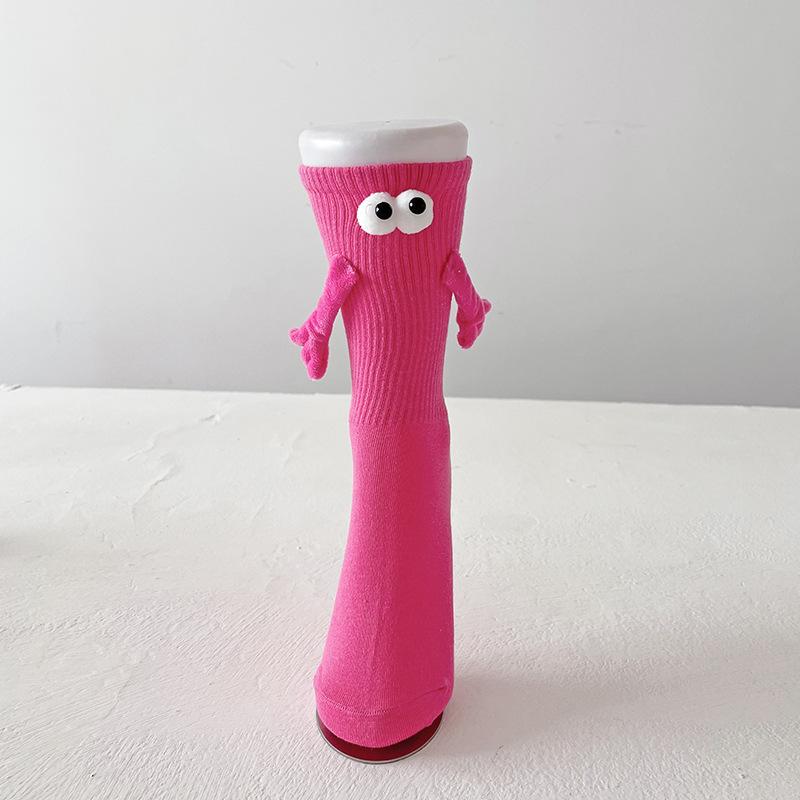 Hand Holding Socks Magnetic In Hands Funny Men For Women Novelty Friendship Couples Bestie Gift Boyfriend Girlfriend White Socks