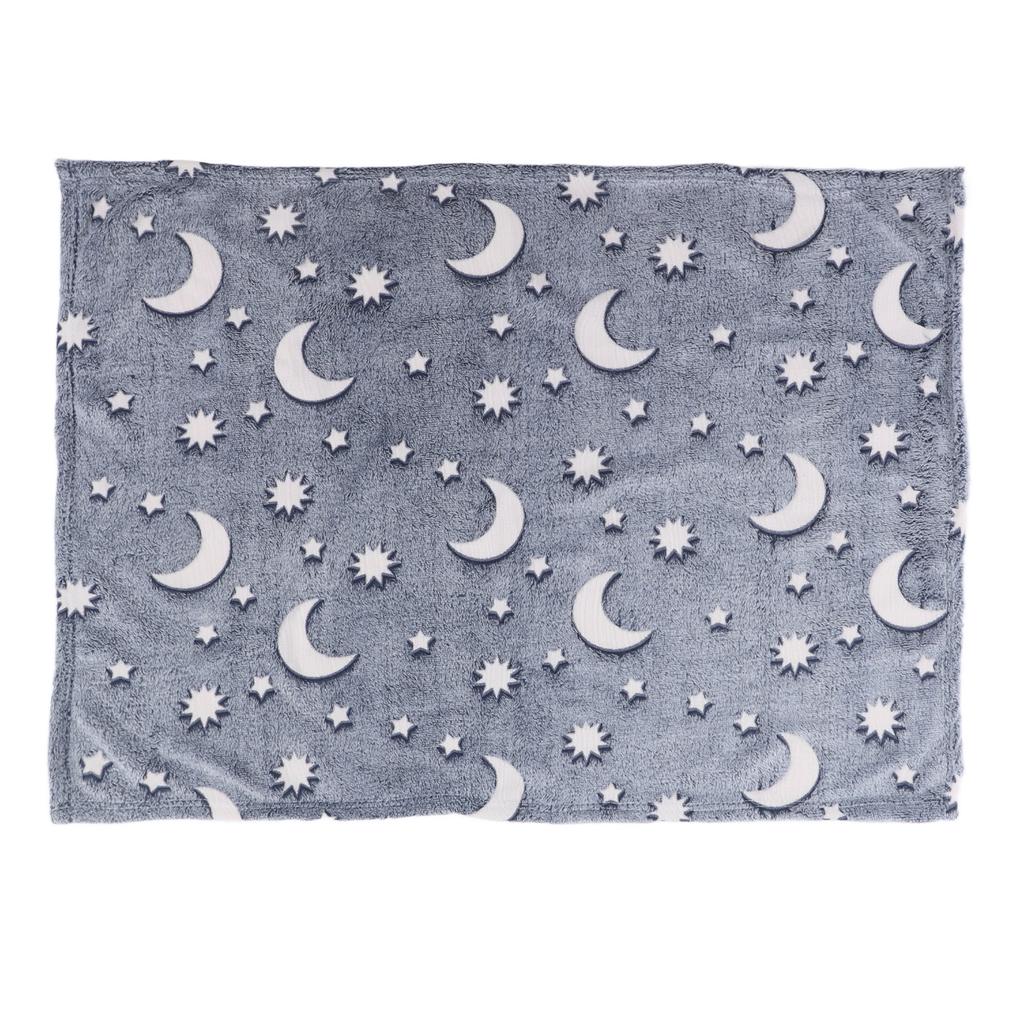 Glowing Polyester Blanket Soft and Warm Fuzzy Blanket for Bed Sofa Couch All SeasonDusty Blue