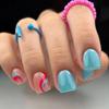 Chic Wave Pattern Manicure Stickers - Short, Stylish, and Elegant Wearable Nails