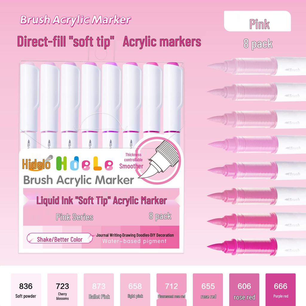 Huideler 639 Soft Tip Acrylic Marker Pen - 240 Colors for Student Art & Graffiti