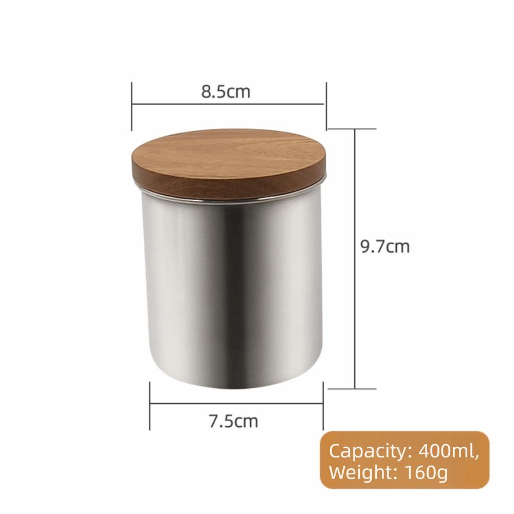 400ml/450ml/600ml Coffee Storage Jar Stainless Steel Sealed Jar Food Storage Container S