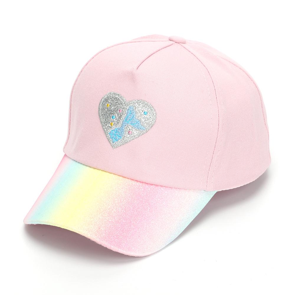Children's Heart-shaped Sequin Hat  Girl's Fashionable Sun-protective Baseball Cap
