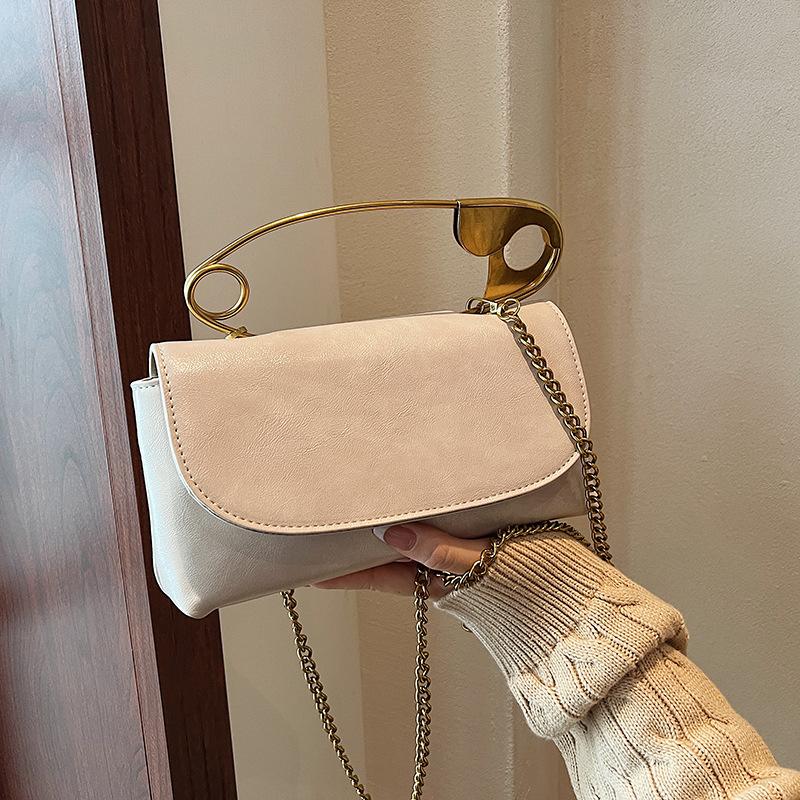 New Fashion Paperclip Design Tote Bag for Women Trendy Texture Shoulder Handbag CLE