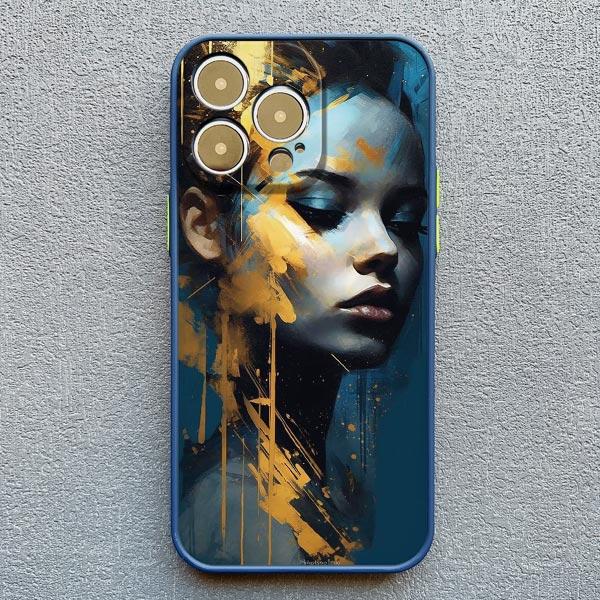 Portrait Art Watercolor Painting Phone Case For iPhone 15 14 13 12 Mini 11 Pro Max SE2 15 14 7 8 Plus XS X XR Shockproof Covers