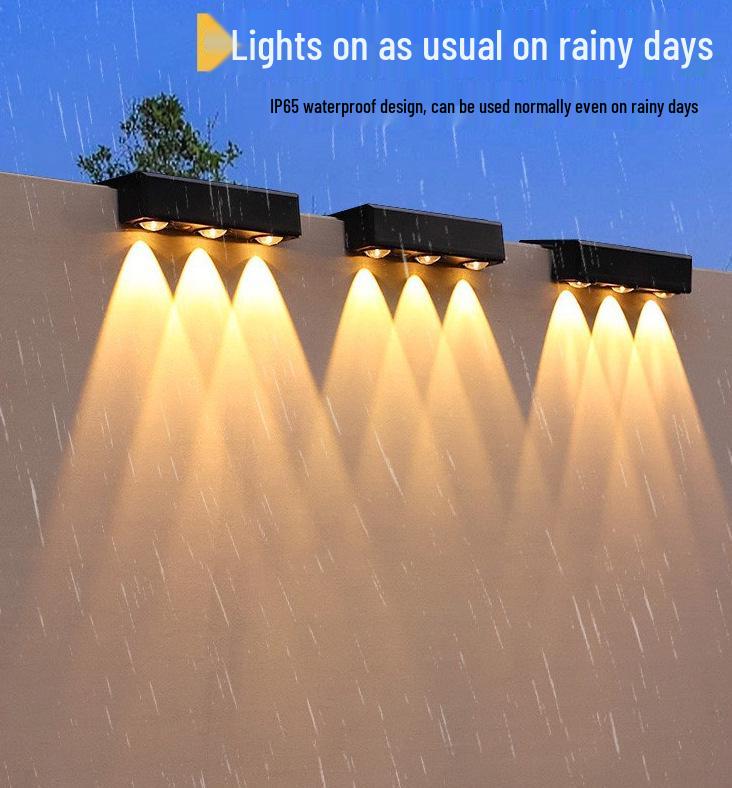 Waterproof Solar Wall Lamp: Outdoor Courtyard Light with Automatic Induction and Decorative Night Illumination.