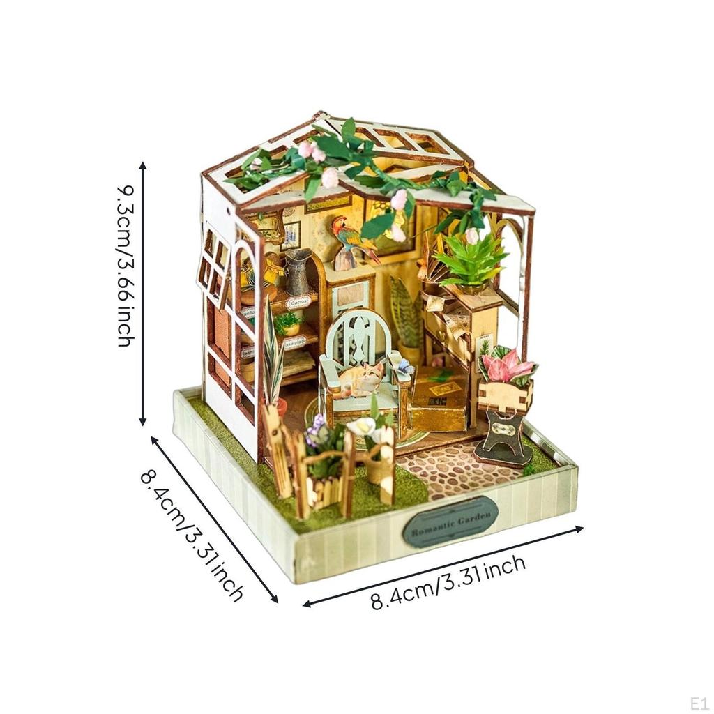 Miniature Room Display with Base Detailed DIY House Kit Decorative Handcrafted