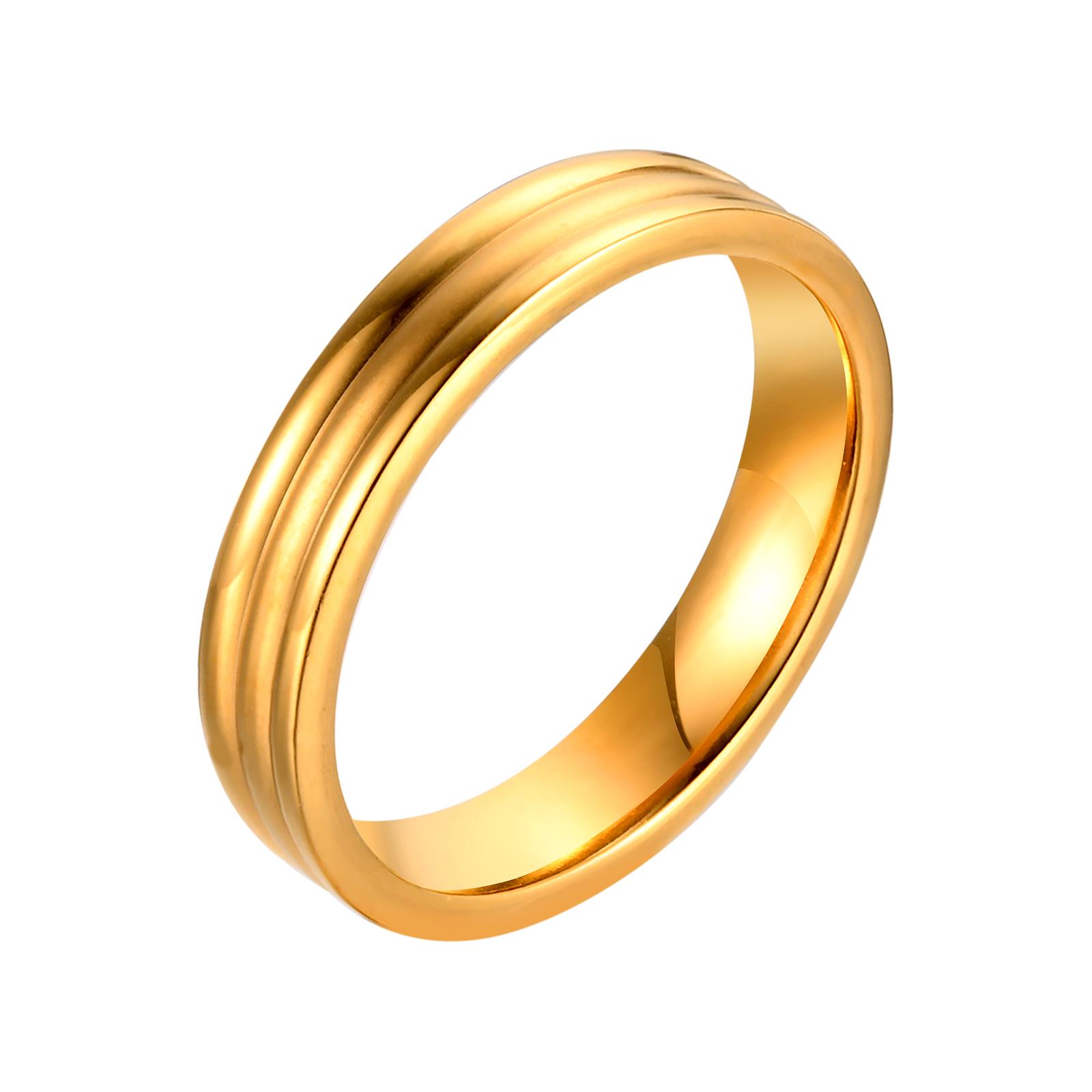 

Charm Rings Trend Stainless Steel Sand Three-layer Ring for Women Jewelry Wedding Daily Party Gold Color Size 6 7 8 8