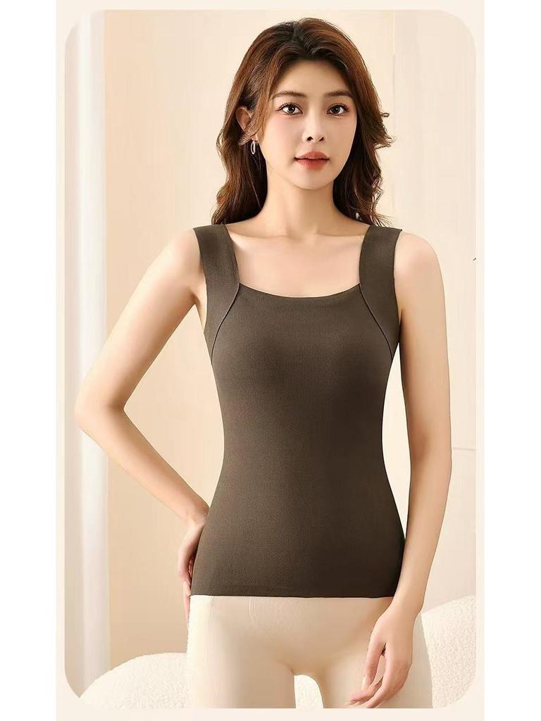 Women's Slim Fit Reversible German Velvet Vest with Chest Pad - Autumn/Winter Base Layer