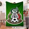 Mexico Football Crest Blanket Outdoor Flannel Blanket for Camping, Hiking, Garden Parties, Picnic Essentials,gift for family and friends