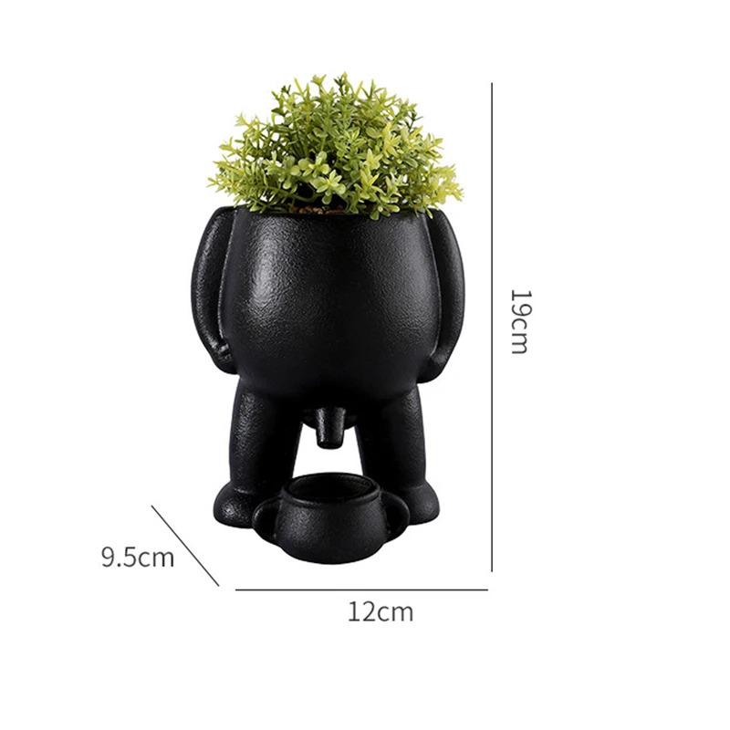 Fun retro resin flower pot, urinal-shaped, creative planter with adjacent holes, vase for succulent plants