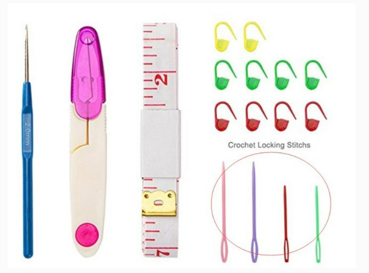80CM Colored Bamboo Double-Pointed Circular Knitting Needles Set, 18 Models, Bleached.