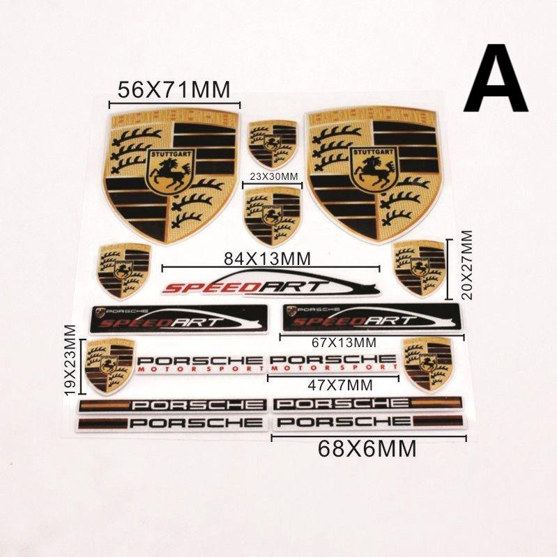 Kovový emblém Auto Dekor Nálepky Reflexné Nálepky na stierače okien pre Porsche Boxster Cayman Cayenne 911 Macan Panamera 718