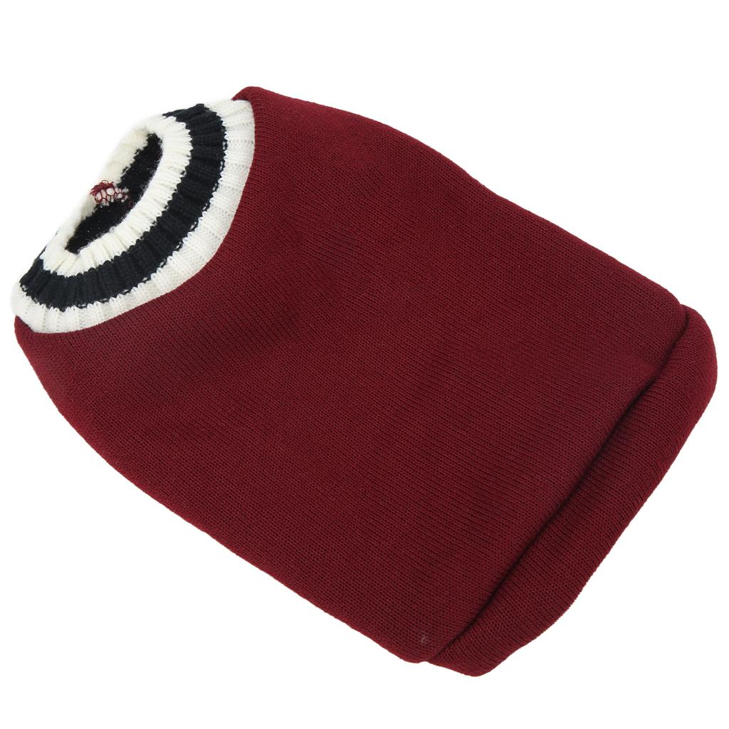 Pet Knitwear V Neck College Style Dog Knitted Autumn and Winter Vest for Cat Dog Rabbits ChinchillaWine Red M
