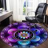 1PC Mandala Design Office Round Rug, Non slip, Soft and Durable Office Rug for Interior Decoration, Perfect for Office