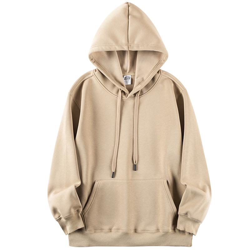 Unisex Retro Japanese Earth-Tone Fleece-Lined Heavyweight Hoodie