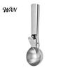 Plating Utensil Ice Cream Fruit Scoop, Stainless Steel Scooper with Trigger Non-Slip Handle, Dessert Spoon Heavy Duty Metal Scoop for Balls