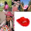 Wedding Party Cowgirl Hat for Bridal Wide Brim Teens RolePlay Cowboy Hat Fashion Music Festival Hat Rhinestone Crown Cap