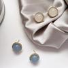 925 Silver Raw Stone Basic Round Gold Earrings