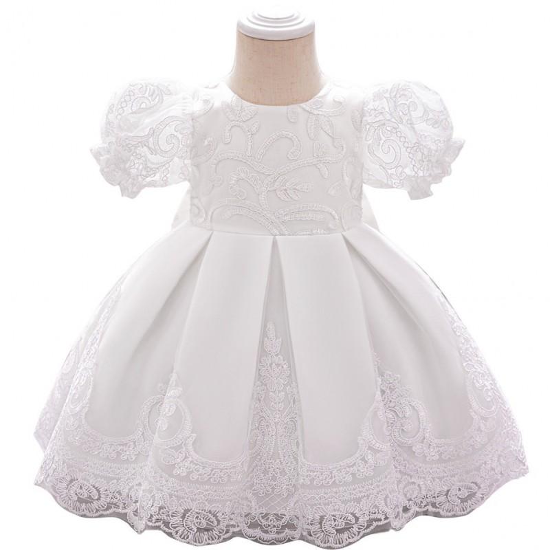 Girls Party Dress Princess Tulle Puff Sleeve Lace Weddings
