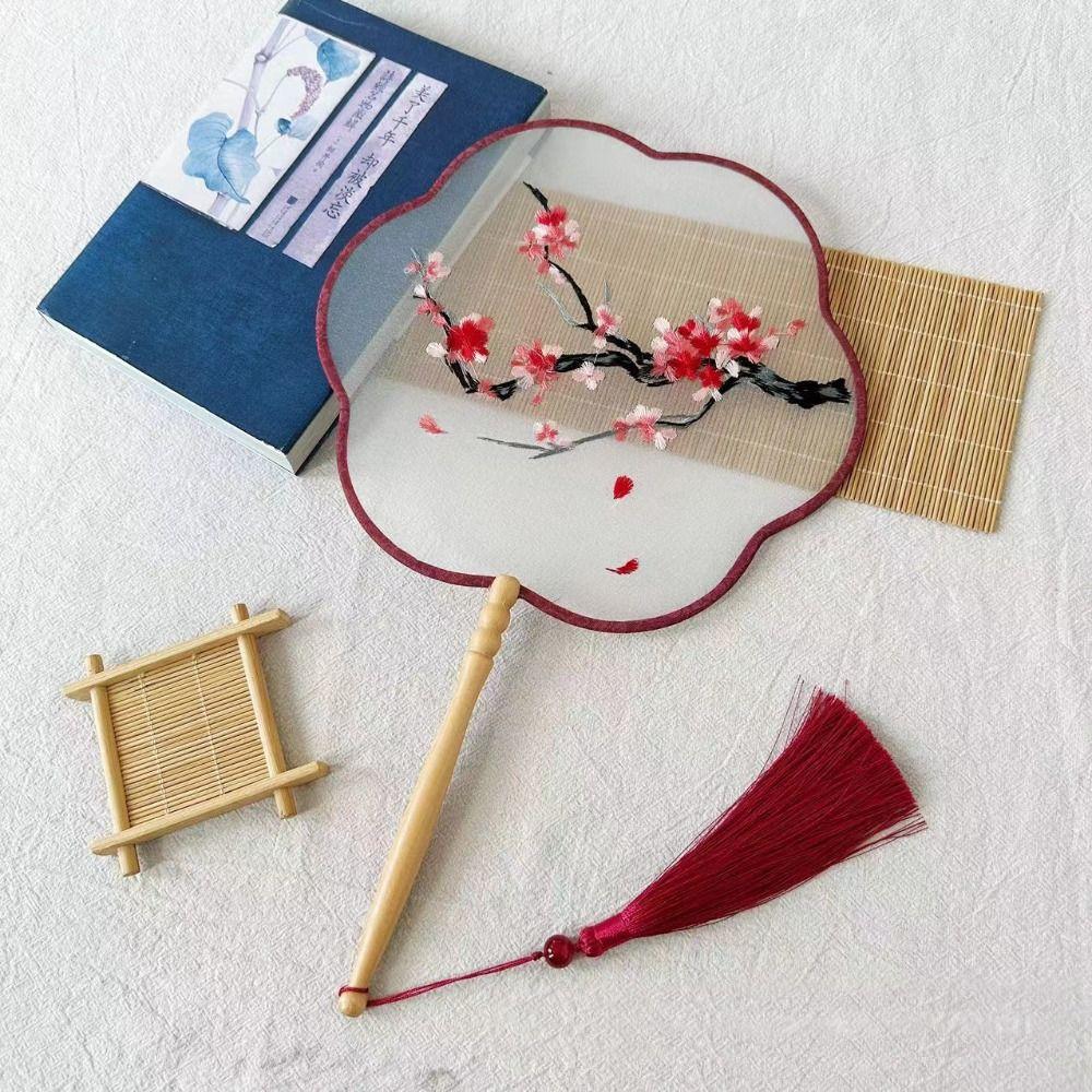 

с кисточками вышивка веер китайский стиль шелковый веер товары для вечеринок веер в китайском стиле домашний декор 7